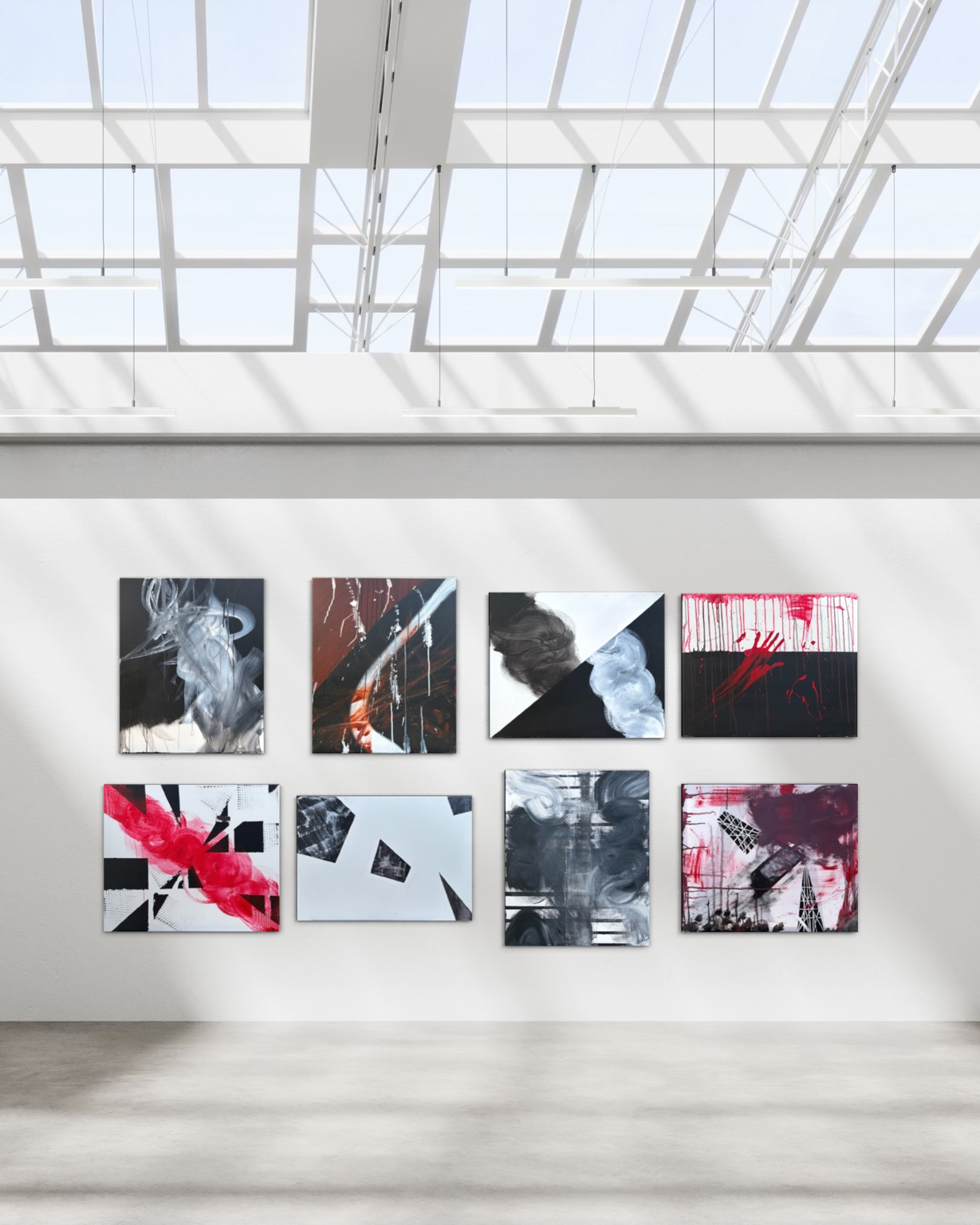 EMOTIONS I — eight works by Leila Aurea displayed together